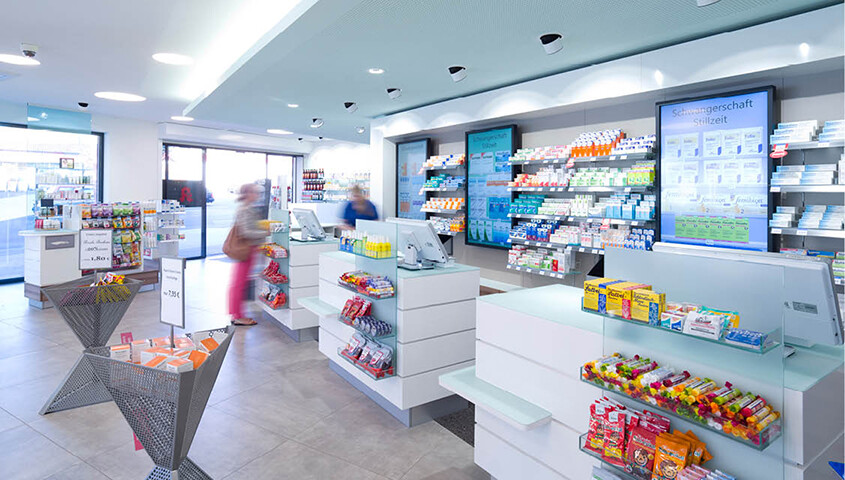 Pharmacy with digital shelves